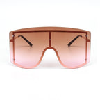Oversized Women Blue & Yellow Gradient Sunglasses  Fashionable Rimless In Metal For Female New Shades Personality Eyewear