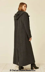 Oversized Wool Blend Hooded Long Coat (1716)