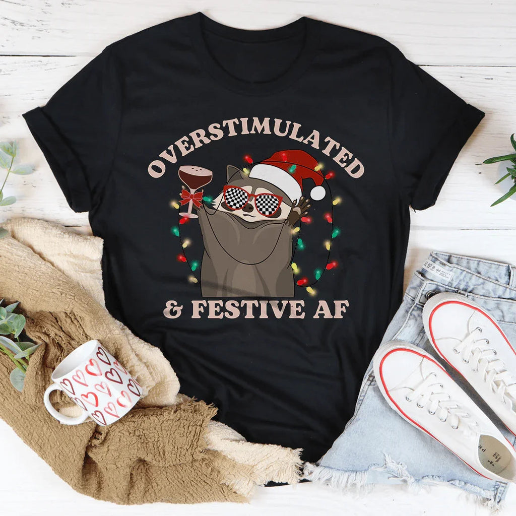 Overstimulate & Festive Af Tee Peachy Sunday