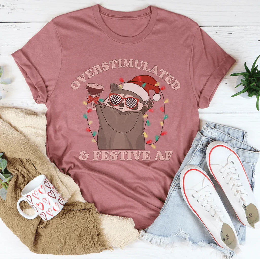 Overstimulate & Festive Af Tee Peachy Sunday