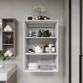 B4 Bathroom colset shelves Wood Modular Closet System Wall Mounted Shelves Walk in Clothes Storage Cabinet Shelving Built in Closet Organizer for Bedroom White 31.49''W x 16.04''D x 47.24''H Pi-Mart