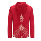 Hooded Jacket with Harajuku Leaf Print for Couples Pi-Mart