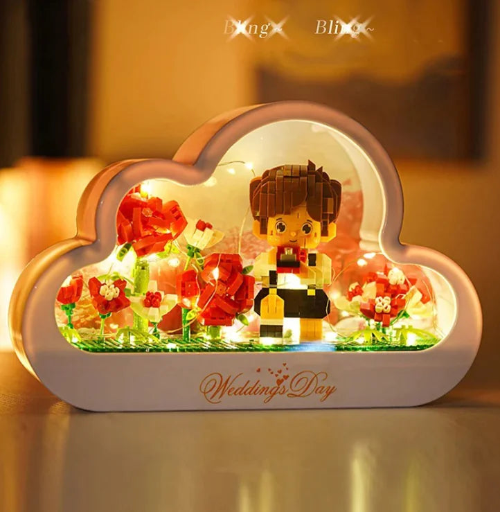 Cloud Mirror Night Light Children Assembling Building Blocks Toy Pi-Mart