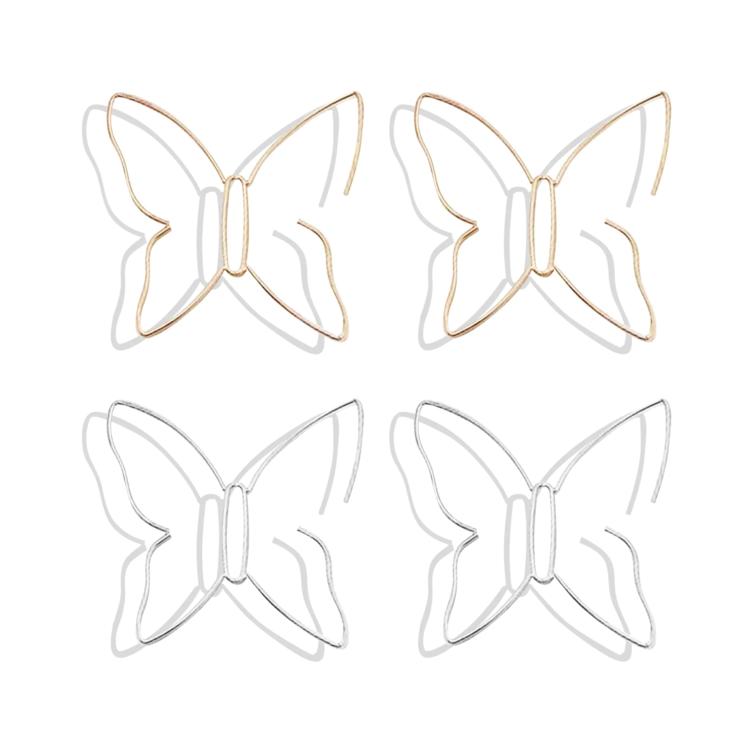 Gold Butterfly Hoop Earrings for Women Purple Butterfly Dangle Earrings Pink Crystal Butterfly Earrings Gold Butterfly Stud Earrings Jewelry for Women