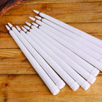 Pack of 12 Yellow Flickering Remote LED Candles Plastic Flameless Remote Taper Candles Flameless Ivory Taper Candles Flickering Battery Operated Led Warm 3D Wick Light Window Candles Real Led For Dinner Party Decoration Stevvex