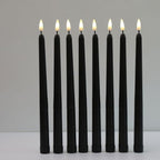 Pack of 6 Black LED Birthday Candles Flameless Taper Candles LED Taper Candles  Led Candle Lights Flickering Candles For Halloween Christmas Yellow/Warm White Plastic Flameless Flickering Battery Operated LED Halloween Candles Stevvex