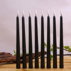 Pack of 6 Black LED Birthday Candles Flameless Taper Candles LED Taper Candles  Led Candle Lights Flickering Candles For Halloween Christmas Yellow/Warm White Plastic Flameless Flickering Battery Operated LED Halloween Candles Stevvex