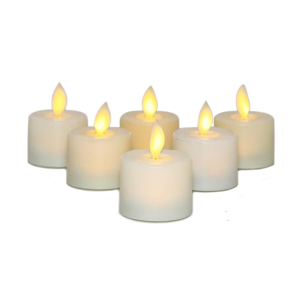 Pack of 6 or 12 Remote or Not Remote Flameless Battery Candles Realistic and Bright Flickering Bulb Battery Operated Flameless LED Tea Light Ideal for Parties Weddings Birthdays Hollween Gift Realistic and Bright Flickering Fake Dancing Flame Tea lights Stevvex
