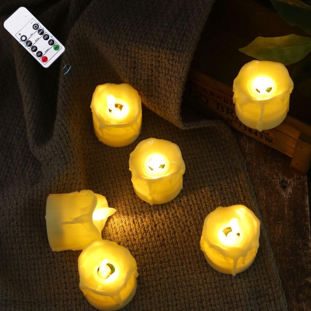 Pack of 6 or 12 Remote or Not Remote Flameless Battery Candles Realistic and Bright Flickering Bulb Battery Operated Flameless LED Tea Light Ideal for Parties Weddings Birthdays Hollween Gift Realistic and Bright Flickering Fake Dancing Flame Tea lights Stevvex