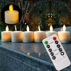 Pack of 6 or 12 Remote or Not Remote Flameless Battery Candles Realistic and Bright Flickering Bulb Battery Operated Flameless LED Tea Light Ideal for Parties Weddings Birthdays Hollween Gift Realistic and Bright Flickering Fake Dancing Flame Tea lights Stevvex