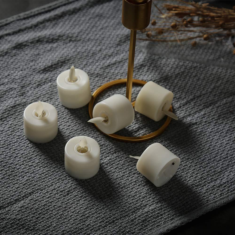 Pack of 6 or 12 Remote or Not Remote Flameless Battery Candles Realistic and Bright Flickering Bulb Battery Operated Flameless LED Tea Light Ideal for Parties Weddings Birthdays Hollween Gift Realistic and Bright Flickering Fake Dancing Flame Tea lights Stevvex