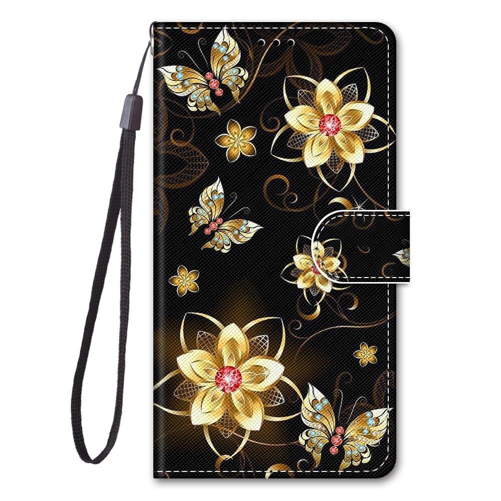 Painted Leather Flip Phone Case For Xiaomi Redmi 8 9 9A 9C 9T Redmi 10 Lion Cat Butterfly Wallet Card Holder Stand Book Cover Colorful PU Leather Wallet Flip Cover Shockproof Card Slots Holder Side Pocket Magnetic Closure Stylish Case Stevvex