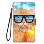 Painted Leather Flip Phone Case For Xiaomi Redmi 8 9 9A 9C 9T Redmi 10 Lion Cat Butterfly Wallet Card Holder Stand Book Cover Colorful PU Leather Wallet Flip Cover Shockproof Card Slots Holder Side Pocket Magnetic Closure Stylish Case Stevvex