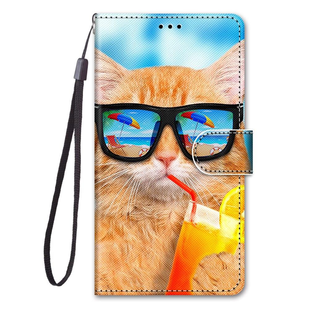 Painted Leather Flip Phone Case For Xiaomi Redmi 8 9 9A 9C 9T Redmi 10 Lion Cat Butterfly Wallet Card Holder Stand Book Cover Colorful PU Leather Wallet Flip Cover Shockproof Card Slots Holder Side Pocket Magnetic Closure Stylish Case Stevvex