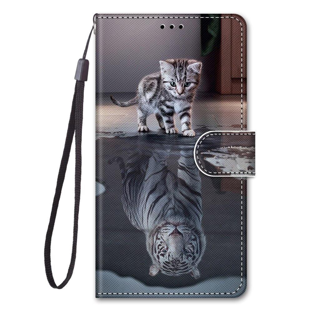 Painted Leather Flip Phone Case For Xiaomi Redmi 8 9 9A 9C 9T Redmi 10 Lion Cat Butterfly Wallet Card Holder Stand Book Cover Colorful PU Leather Wallet Flip Cover Shockproof Card Slots Holder Side Pocket Magnetic Closure Stylish Case Stevvex