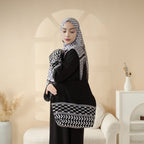 Palestinian Keffiyeh-Inspired Abaya with Matching Crossbody Bag Keffiyeh Abaya (MA131) Mariam's Collection