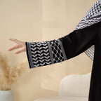 Palestinian Keffiyeh-Inspired Abaya with Matching Crossbody Bag Keffiyeh Abaya (MA131) Mariam's Collection