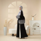 Palestinian Keffiyeh-Inspired Abaya with Matching Crossbody Bag Keffiyeh Abaya (MA131) Mariam's Collection