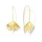 Palm Threader Earrings Recycled Brass Handcrafted Palm Motif Lightweight BandsCo Straps