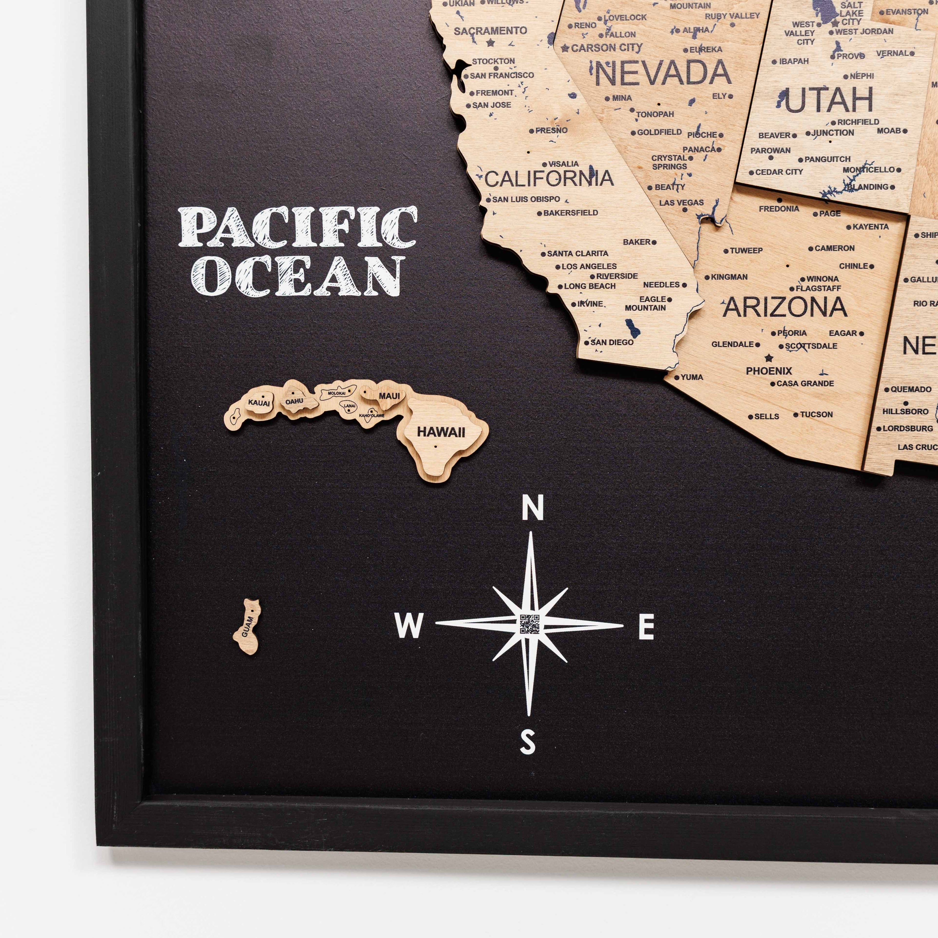 3D Wooden USA Map on Board Gold - SJB-DIAMOND ELITES