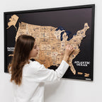 3D Wooden USA Map on Board Gold - SJB-DIAMOND ELITES