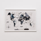 3D Wooden Panel World Map - Nordik