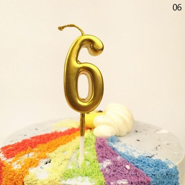 Party Decoration Golden Candles Number Home Cake Birthday Wedding Supplies Birthday Number Candles Cake Numeral Candles Number 0-9 Cake Topper Decoration for Birthday Wedding Reunion Theme Party Stevvex