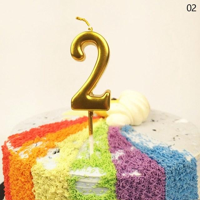 Party Decoration Golden Candles Number Home Cake Birthday Wedding Supplies Birthday Number Candles Cake Numeral Candles Number 0-9 Cake Topper Decoration for Birthday Wedding Reunion Theme Party Stevvex