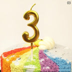 Party Decoration Golden Candles Number Home Cake Birthday Wedding Supplies Birthday Number Candles Cake Numeral Candles Number 0-9 Cake Topper Decoration for Birthday Wedding Reunion Theme Party Stevvex