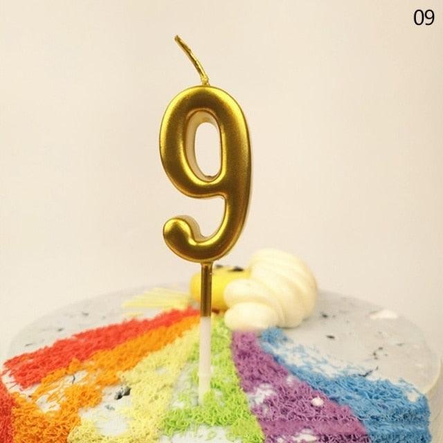 Party Decoration Golden Candles Number Home Cake Birthday Wedding Supplies Birthday Number Candles Cake Numeral Candles Number 0-9 Cake Topper Decoration for Birthday Wedding Reunion Theme Party Stevvex