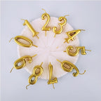Party Decoration Golden Candles Number Home Cake Birthday Wedding Supplies Birthday Number Candles Cake Numeral Candles Number 0-9 Cake Topper Decoration for Birthday Wedding Reunion Theme Party Stevvex