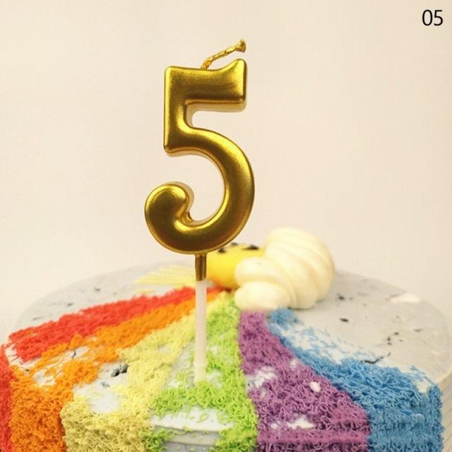 Party Decoration Golden Candles Number Home Cake Birthday Wedding Supplies Birthday Number Candles Cake Numeral Candles Number 0-9 Cake Topper Decoration for Birthday Wedding Reunion Theme Party Stevvex