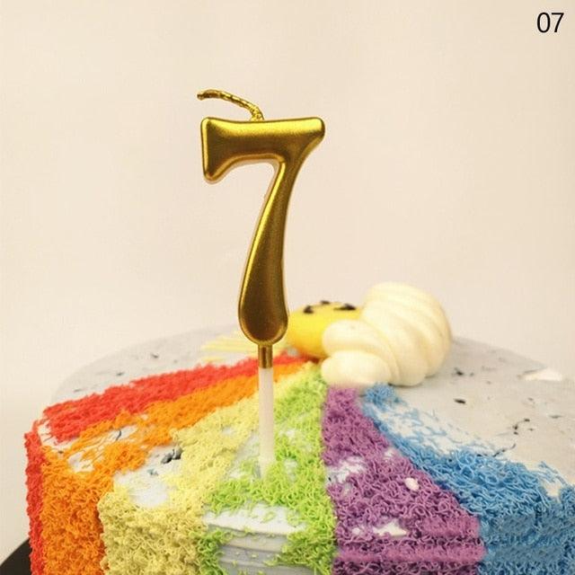 Party Decoration Golden Candles Number Home Cake Birthday Wedding Supplies Birthday Number Candles Cake Numeral Candles Number 0-9 Cake Topper Decoration for Birthday Wedding Reunion Theme Party Stevvex