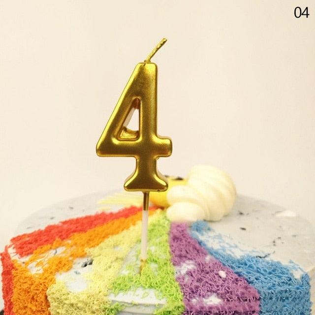 Party Decoration Golden Candles Number Home Cake Birthday Wedding Supplies Birthday Number Candles Cake Numeral Candles Number 0-9 Cake Topper Decoration for Birthday Wedding Reunion Theme Party Stevvex