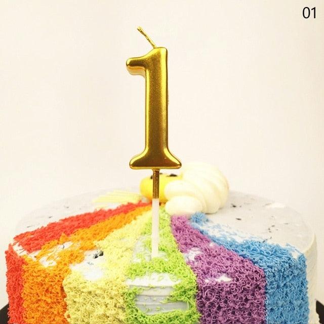 Party Decoration Golden Candles Number Home Cake Birthday Wedding Supplies Birthday Number Candles Cake Numeral Candles Number 0-9 Cake Topper Decoration for Birthday Wedding Reunion Theme Party Stevvex