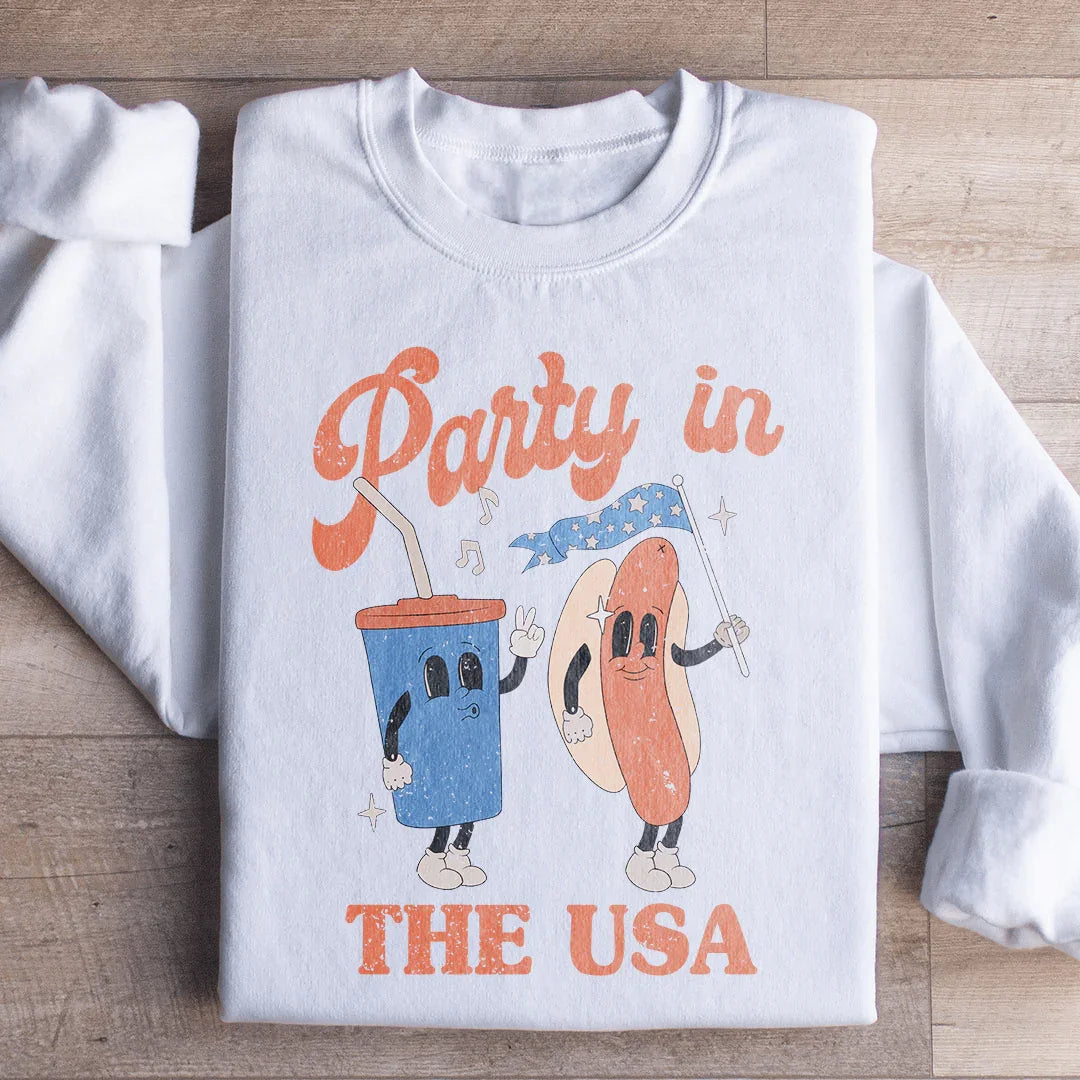 Party In The USA Sweatshirt Peachy Sunday