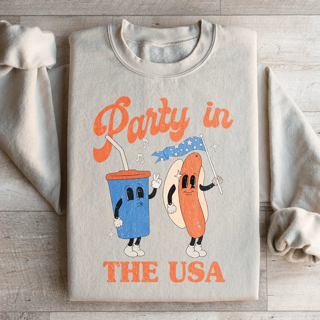 Party In The USA Sweatshirt Peachy Sunday