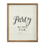Rustic Wooden Nursery Sign Crib Party Party My Crib 3 AM Baby Shower Gift Handmade 16 x 20 BandsCo Straps