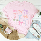 Pastel Bows Tee Peachy Sunday