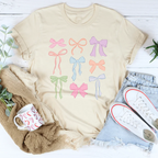 Pastel Bows Tee Peachy Sunday