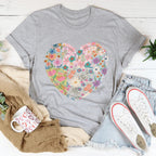 Patch Work Floral Heart Tee Peachy Sunday