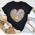 Patch Work Floral Heart Tee Peachy Sunday