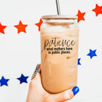 17oz Glass Tumbler With Bamboo Lid And 2 Stainless Straws, Mom Humor BandsCo Straps