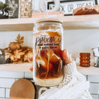 17oz Glass Tumbler With Bamboo Lid And 2 Stainless Straws, Mom Humor BandsCo Straps