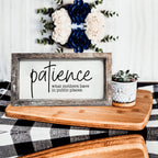 Mothers Patience Wood Sign Funny Mom Quote Rustic Indoor Home Decor