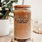 17oz Glass Tumbler With Bamboo Lid And 2 Stainless Straws, Mom Humor BandsCo Straps