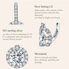 1.0ct Moissanite Hoop Earrings For Women Sterling Silver 925 Sparkling Engagement Wedding Gift BandsCo Straps