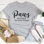 Paws And Enjoy The Little Things Tee Peachy Sunday