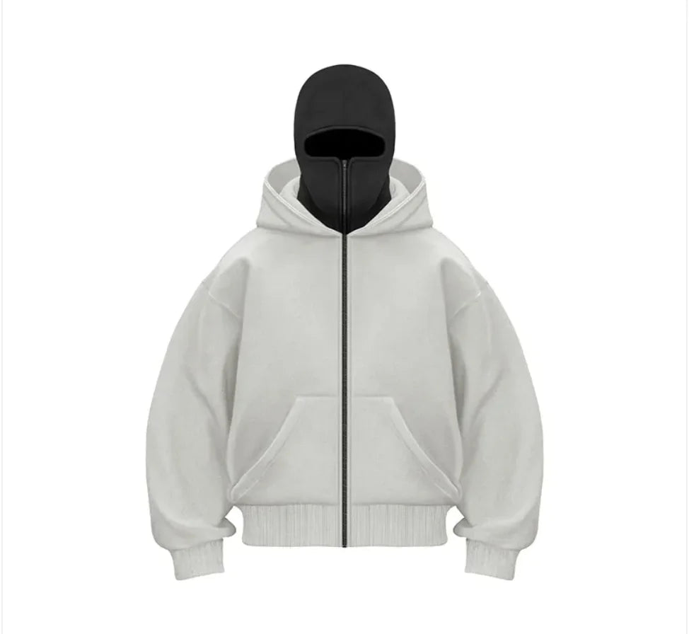 Fleece-Lined Dual Hood Sweatshirt Pi-Mart