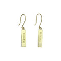 Peace Bar Earrings Recycled Brass Bombshell Handcast Cambodia Artisan Gift BandsCo Straps
